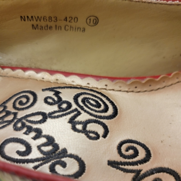 Naughty Monkey Floral Pin Up Pump Heels Multi Color Green Red Size 10 - Picture 10 of 10